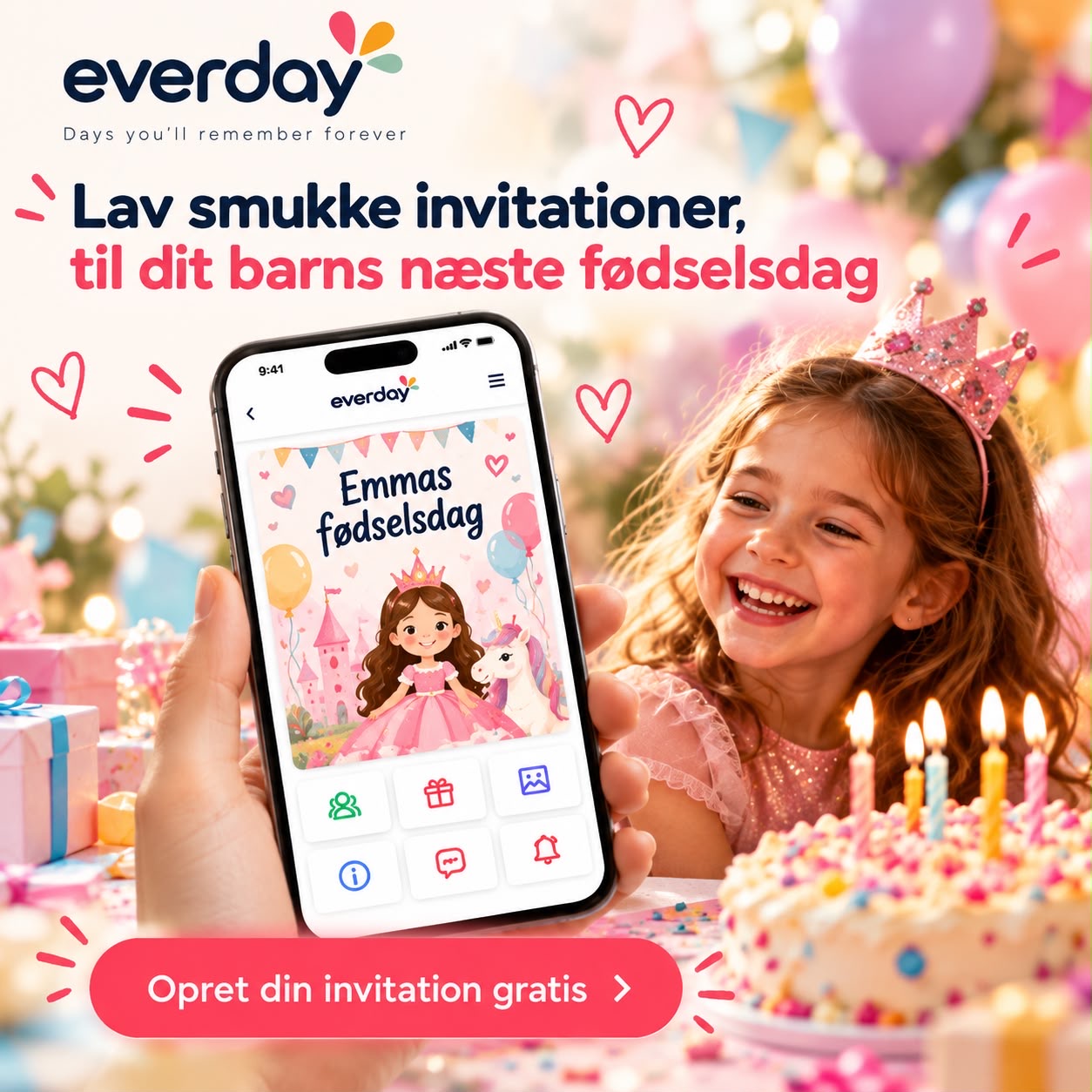 Everday-banner: Lav smukke børnefødselsdagsinvitationer til dit barns næste fødselsdag